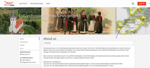 Skärmdump av DNA-projektets webb